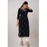 Kapadia - Black Rayon Womens Straight Kurti ( Pack of 1 ) - None