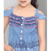 Naughty Ninos - Blue Denim Girls Jumpsuit ( Pack of 1 ) - None