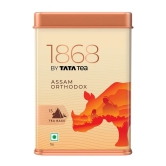 1868 by Tata Tea Assam Orthodox Tea Bags, Premium Black Tea with Malty Taste and Flavour, 15 Tea Bags