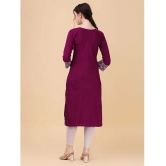 Vrunda Fashion - Wine Rayon Womens Straight Kurti ( Pack of 1 ) - None