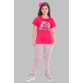 Girls Printed Cotton Round Neck Short Sleeves Pyjama Set-9-10 years