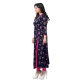 Vbuyz - Blue Rayon Womens Front Slit Kurti ( Pack of 1 ) - XXL