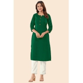 Glomee - Green Cotton Women's Straight Kurti ( Pack of 1 ) - None