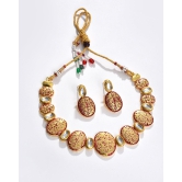 Gold Plated Designer Kundan Necklace and Earrings Set