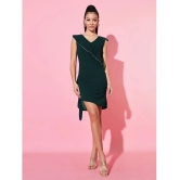 Addyvero Cotton Blend Solid Above Knee Womens Bodycon Dress - Green ( Pack of 1 ) - None