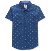 JusCubs Boys Cotton Toddlers All Over Print Shirt - Navy Blue (Pack of 1) - None