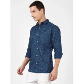 UrbanMark Mens 100% Cotton Full Sleeves Slim Fit Printed Casual Shirt-Navy - None