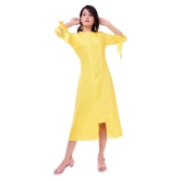 Rangun - Yellow Rayon Women's Asymmetrical Kurti ( Pack of 1 ) - L