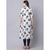 Pistaa - Navy Blue Cotton Women''s Front Slit Kurti ( Pack of 1 ) - None