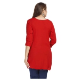 HIGHLIGHT FASHION EXPORT - Red Rayon Womens Straight Kurti ( Pack of 1 ) - M