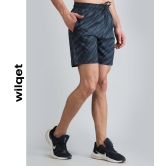 Mens Dryfit Printed Lycra Shorts-Navy / S