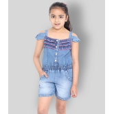 Naughty Ninos - Blue Denim Girls Jumpsuit ( Pack of 1 ) - None