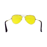 HR Styles Imported UV Protected Polycarbonate Aviator Night Vision Sunglasses for Driving Yellow - Freesize