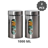 Femora Glass Window Jar for Kitchen Storage 1300 ML - Set of 6