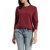 PPTHEFASHIONHUB - Maroon Cotton Blend Loose Fit Womens T-Shirt ( Pack of 1 ) - None