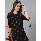 Antaran Cotton Printed Straight Womens Kurti - Black ( Pack of 1 ) - None