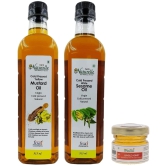 Farm Naturelle (Kachi Ghani-Cold Pressed) Mustard Oil (915ML) & Virgin Sesame/Gingelly Oil (915Ml) and Get a Forest Honey Free