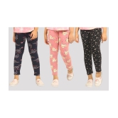 Ariel - Black Cotton Girls Leggings ( Pack of 3 ) - None