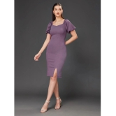 Miss Chase Polyester Solid Knee Length Womens Bodycon Dress - Lavender ( Pack of 1 ) - None