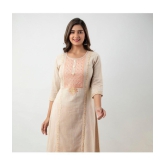 MAUKA - Beige Cotton Women's Straight Kurti ( Pack of 1 ) - None