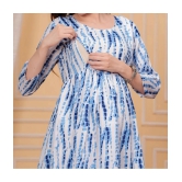 Glorious Blue Rayon Maternity Kurta - M