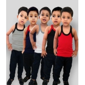 HAP Multi Color Cotton Solid Boys Vest ( Pack of 5 ) - None