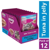 Whiskas Wet Food for Kittens (2-12 Months), Tuna in Jelly Flavour pack of 12 x 85 gms