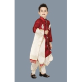 STYLOKIDS Maroon Silk Blend Boys Sherwani ( Pack of 1 ) - None