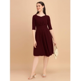 Sheetal associates - Maroon Cotton Blend Women's Bodycon Dress ( Pack of 1 ) - None