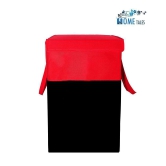 75 L Foldable Storage Box/Laundry Bag for Clothes|Toy Storage Box with Lid & Handle,Red & Black (Pack of 1 )