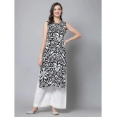 KIPEK Rayon Printed Straight Womens Kurti - Black ( Pack of 1 ) - None