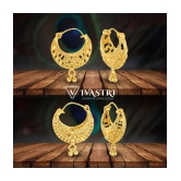 VIVASTRI Golden Bali Earrings ( Pack of 2 ) - Golden