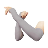 FITMonkey Grey Solid Riding Sleeves ( Single Set ) - Freesize