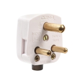 CONA 1986 Deluxe 3 Pin Plug Top 6A, 240V-White|3 Pin Top|Electrical Top - Pack of 10