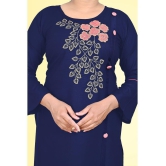 haya fashion - Navy Rayon Women's Straight Kurti ( Pack of 1 ) - None