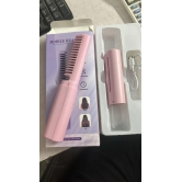 Meneflix Portable Mini Hair Straightener Cordless Rechargeable Mini Adjustable Hair Straightener Hot Comb