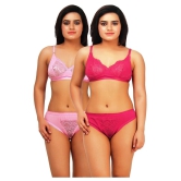 TCG Multi Color Cotton Lycra Bra & Panty Set - 38