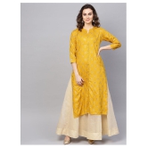 KSUT Yellow Viscose Straight Kurti - XL