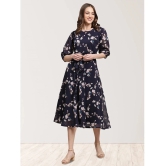 Fabflee Navy Chiffon Gown - - None