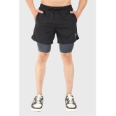 Fuaark Black Polyester Lycra Mens Gym Shorts ( Pack of 1 ) - None