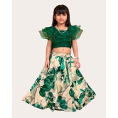 Girls Reyon cotton Stylish Digital Printed Stiched Lehenga choli (Ethnic Wear) For Kids Girls-Green / 6 Years-7 Years