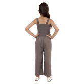 Kids Cave - Grey Rayon Girls Jumpsuit ( Pack of 1 ) - None