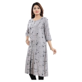 Meher Impex - Light Grey Cotton Womens Front Slit Kurti ( Pack of 1 ) - XS