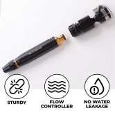 Kuber Industries Brass Nozzle for Water Pipe, Non-Slip Grip, Multiple Spray Modes, Ideal for Car Wash, Gardening, Black.-Kuber Industries Brass Nozzle for ½” Water Pipe|Non-Slip|Comfortable Gr