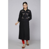 JC4U - Black Rayon Womens Straight Kurti ( Pack of 1 ) - None