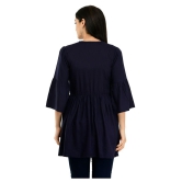 SAAKAA - Navy Rayon Women's Empire Top ( Pack of 1 ) - S