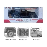 THRIFTKART-Thar Jeep Toy Car | Pull Back Action | Openroof Dual Tone Thar Jeep Car for Kids | Model World Die Cast Model Car | Hot Metal Car with Openable Doors | Gift for Kids Red & Black -