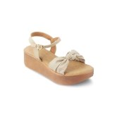 Tresmode Brera Beige Womens Platform Wedge Sandals- 36