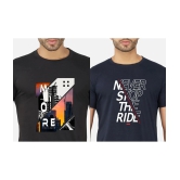 CHOZI Cotton Blend Regular Fit Printed Half Sleeves Mens T-Shirt - Multicolor ( Pack of 2 ) - None