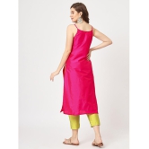 Pannkh Women''s Festive Embroidered Strappy Kurta With Constrasting Pants - None